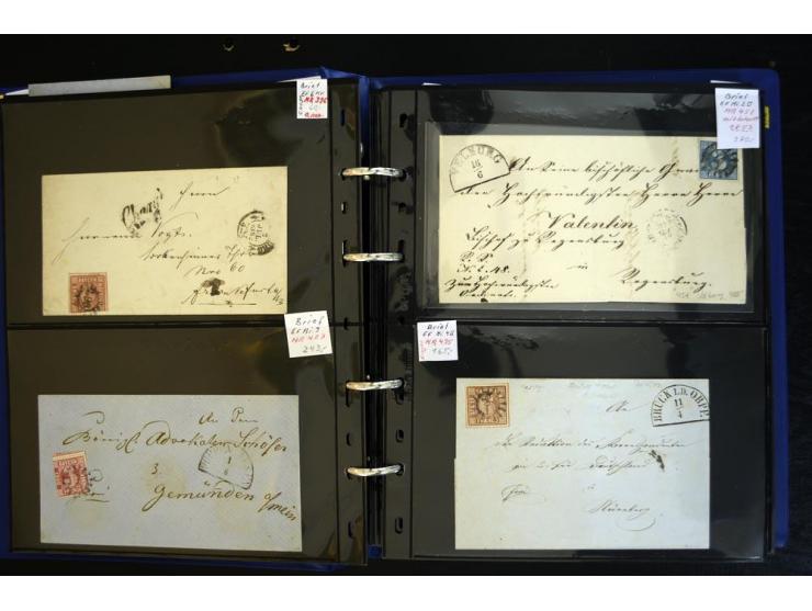 1849/68 (ca.), Sammlung von 63 frankierten Briefen, dabei 4I auf handschriftlichem Bischofsbrief und Nr. 15 auf Express-Brief