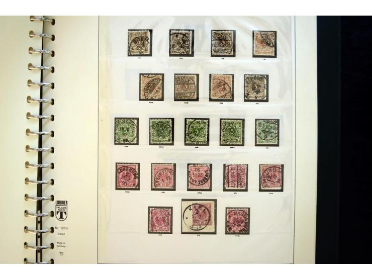 1872/1923, gestempelte reichhaltige Sammlung mit u.a. Mi.-Nr. 24, 27c, 28 (rep.), 29Ib, 49aa, 50aa, 66K-IV, 78Aa, 81Aa, 137II