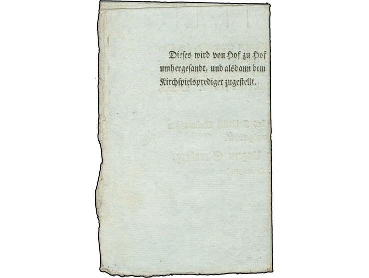 "WOLMAR" clear boxed cancel on officicial publication of prices to a parish (dated 1807), a very scarce cancel, fine (Dobin N