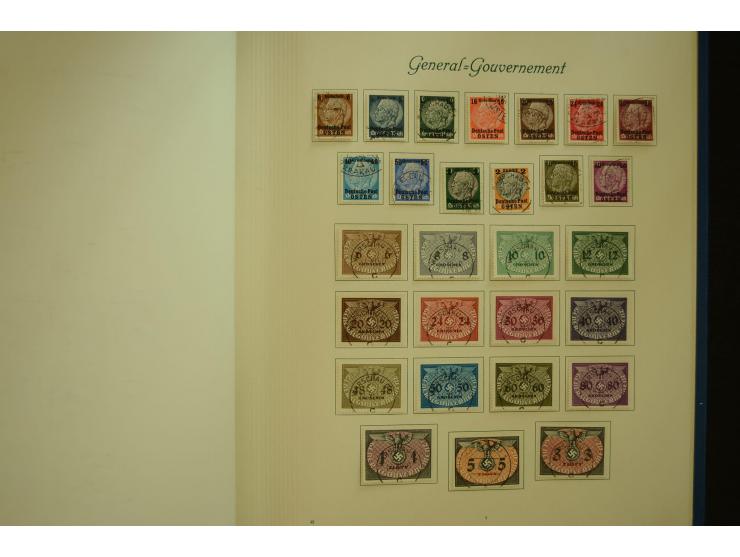 1872/1945, gestempelte Sammlung mit u.a. Mi.-Nr. 66II, 177, 178, 179, 181, 438-39 auf Karte, 496-98, D60Y, D65, D82-88, D95Y 