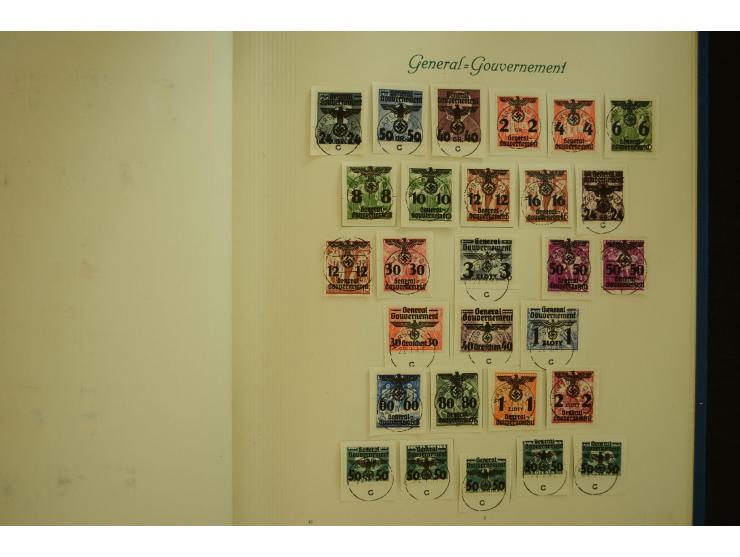 1872/1945, gestempelte Sammlung mit u.a. Mi.-Nr. 66II, 177, 178, 179, 181, 438-39 auf Karte, 496-98, D60Y, D65, D82-88, D95Y 