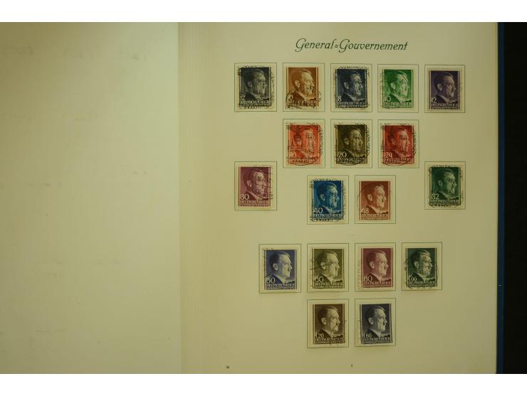 1872/1945, gestempelte Sammlung mit u.a. Mi.-Nr. 66II, 177, 178, 179, 181, 438-39 auf Karte, 496-98, D60Y, D65, D82-88, D95Y 