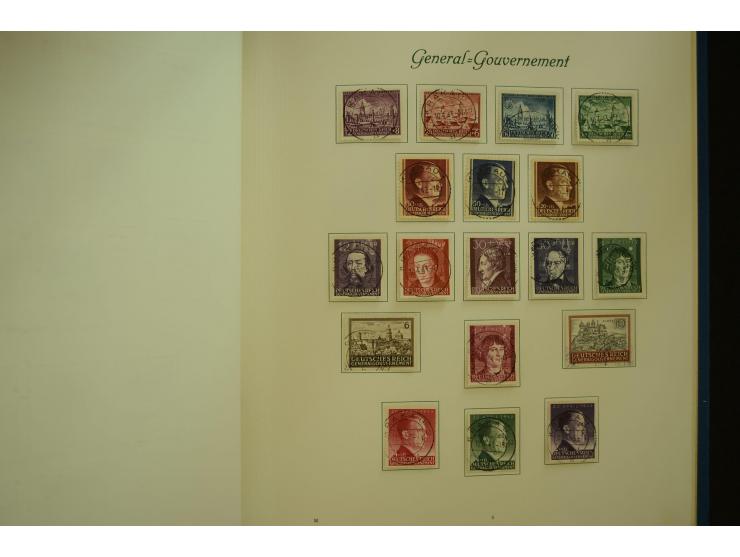 1872/1945, gestempelte Sammlung mit u.a. Mi.-Nr. 66II, 177, 178, 179, 181, 438-39 auf Karte, 496-98, D60Y, D65, D82-88, D95Y 