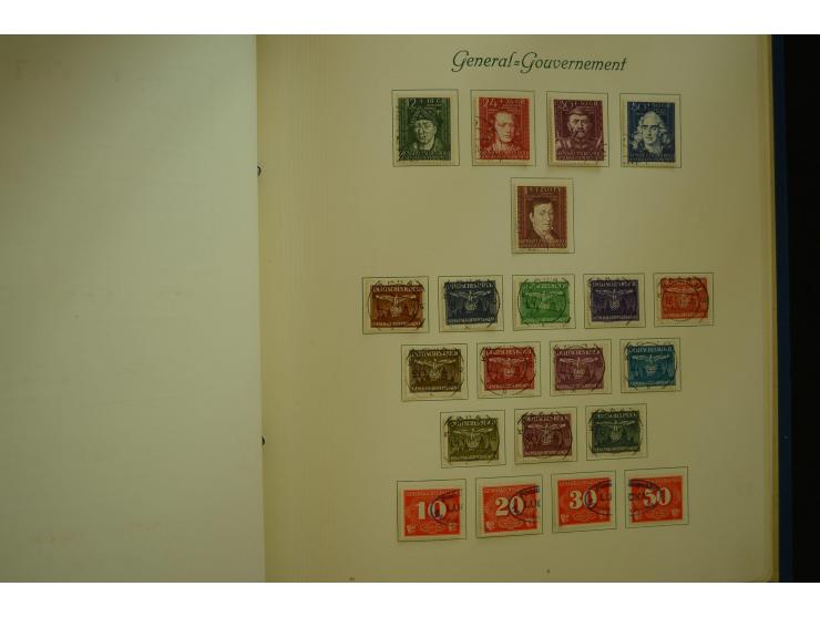 1872/1945, gestempelte Sammlung mit u.a. Mi.-Nr. 66II, 177, 178, 179, 181, 438-39 auf Karte, 496-98, D60Y, D65, D82-88, D95Y 
