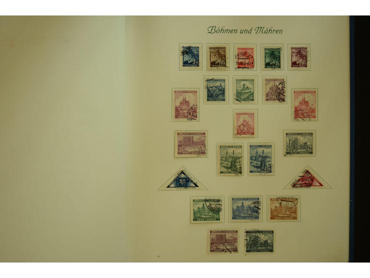 1872/1945, gestempelte Sammlung mit u.a. Mi.-Nr. 66II, 177, 178, 179, 181, 438-39 auf Karte, 496-98, D60Y, D65, D82-88, D95Y 