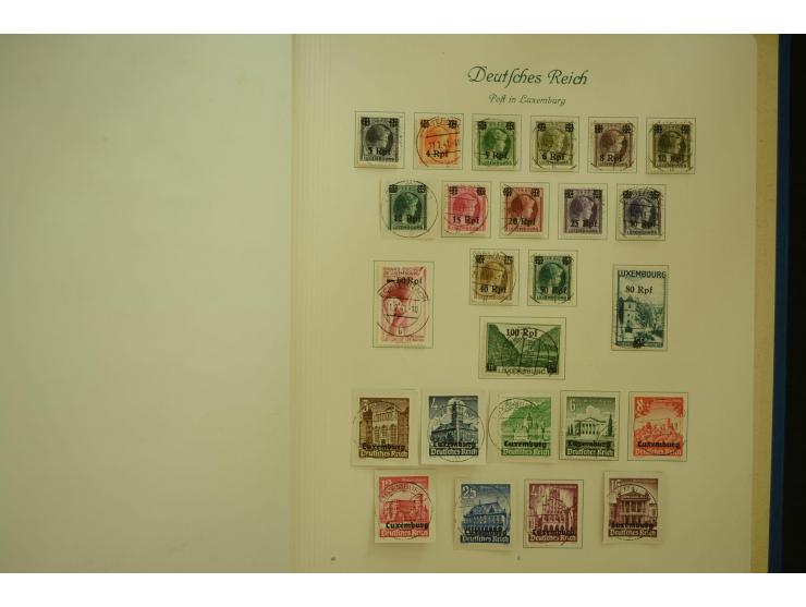 1872/1945, gestempelte Sammlung mit u.a. Mi.-Nr. 66II, 177, 178, 179, 181, 438-39 auf Karte, 496-98, D60Y, D65, D82-88, D95Y 
