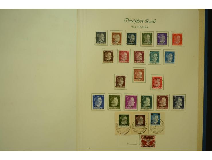 1872/1945, gestempelte Sammlung mit u.a. Mi.-Nr. 66II, 177, 178, 179, 181, 438-39 auf Karte, 496-98, D60Y, D65, D82-88, D95Y 
