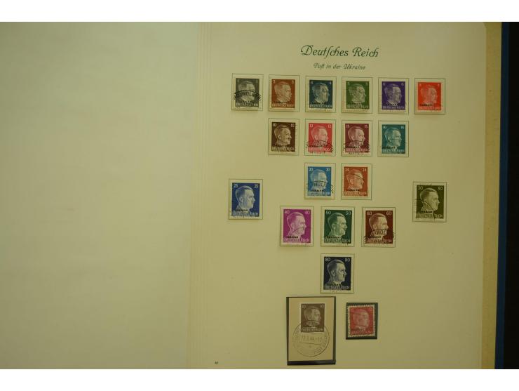 1872/1945, gestempelte Sammlung mit u.a. Mi.-Nr. 66II, 177, 178, 179, 181, 438-39 auf Karte, 496-98, D60Y, D65, D82-88, D95Y 