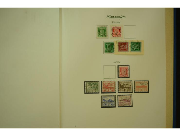 1872/1945, gestempelte Sammlung mit u.a. Mi.-Nr. 66II, 177, 178, 179, 181, 438-39 auf Karte, 496-98, D60Y, D65, D82-88, D95Y 