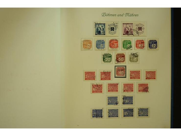 1872/1945, gestempelte Sammlung mit u.a. Mi.-Nr. 66II, 177, 178, 179, 181, 438-39 auf Karte, 496-98, D60Y, D65, D82-88, D95Y 