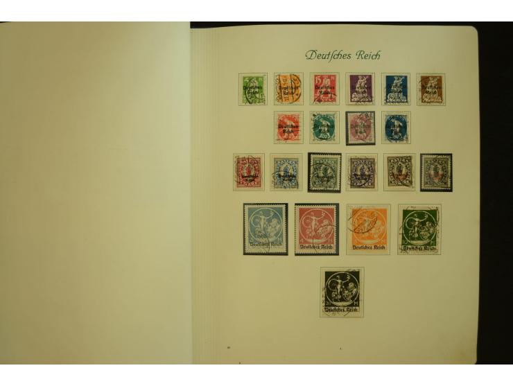 1872/1945, gestempelte Sammlung mit u.a. Mi.-Nr. 66II, 177, 178, 179, 181, 438-39 auf Karte, 496-98, D60Y, D65, D82-88, D95Y 