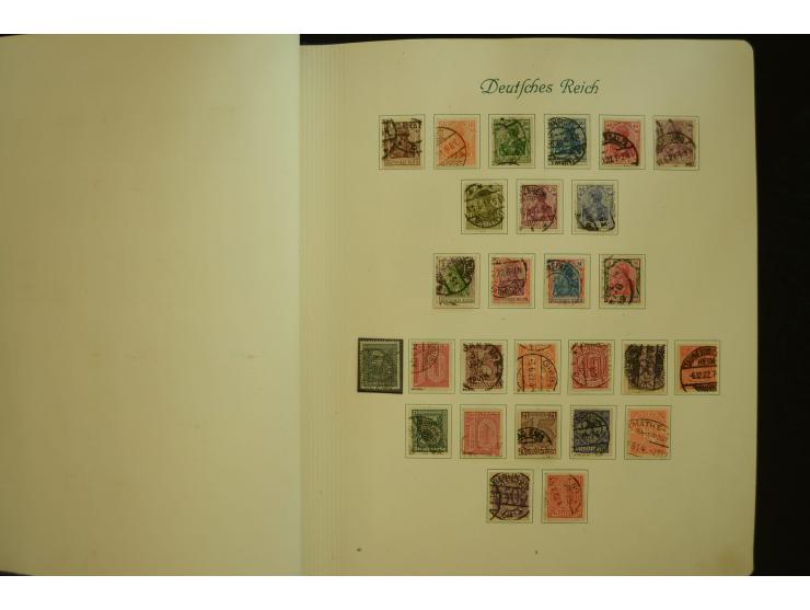 1872/1945, gestempelte Sammlung mit u.a. Mi.-Nr. 66II, 177, 178, 179, 181, 438-39 auf Karte, 496-98, D60Y, D65, D82-88, D95Y 