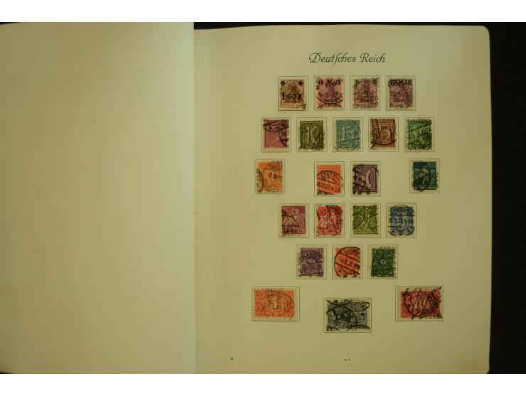 1872/1945, gestempelte Sammlung mit u.a. Mi.-Nr. 66II, 177, 178, 179, 181, 438-39 auf Karte, 496-98, D60Y, D65, D82-88, D95Y 