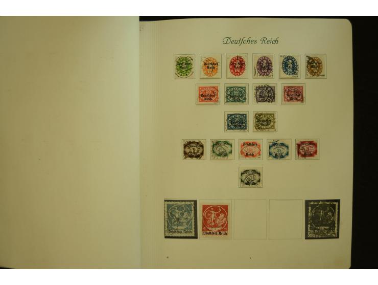 1872/1945, gestempelte Sammlung mit u.a. Mi.-Nr. 66II, 177, 178, 179, 181, 438-39 auf Karte, 496-98, D60Y, D65, D82-88, D95Y 