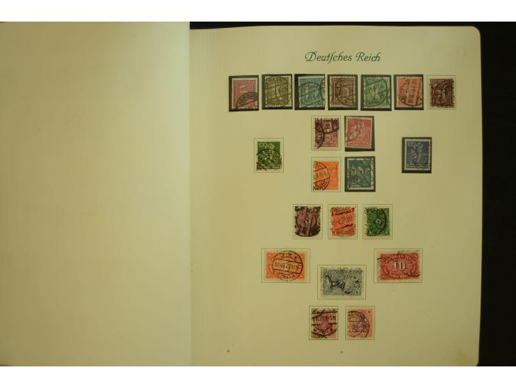 1872/1945, gestempelte Sammlung mit u.a. Mi.-Nr. 66II, 177, 178, 179, 181, 438-39 auf Karte, 496-98, D60Y, D65, D82-88, D95Y 