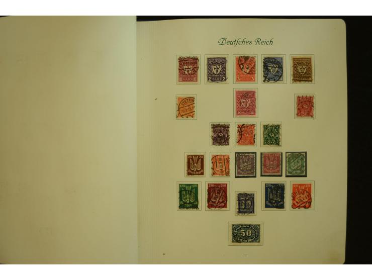 1872/1945, gestempelte Sammlung mit u.a. Mi.-Nr. 66II, 177, 178, 179, 181, 438-39 auf Karte, 496-98, D60Y, D65, D82-88, D95Y 