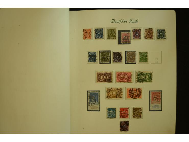 1872/1945, gestempelte Sammlung mit u.a. Mi.-Nr. 66II, 177, 178, 179, 181, 438-39 auf Karte, 496-98, D60Y, D65, D82-88, D95Y 
