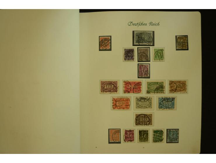 1872/1945, gestempelte Sammlung mit u.a. Mi.-Nr. 66II, 177, 178, 179, 181, 438-39 auf Karte, 496-98, D60Y, D65, D82-88, D95Y 