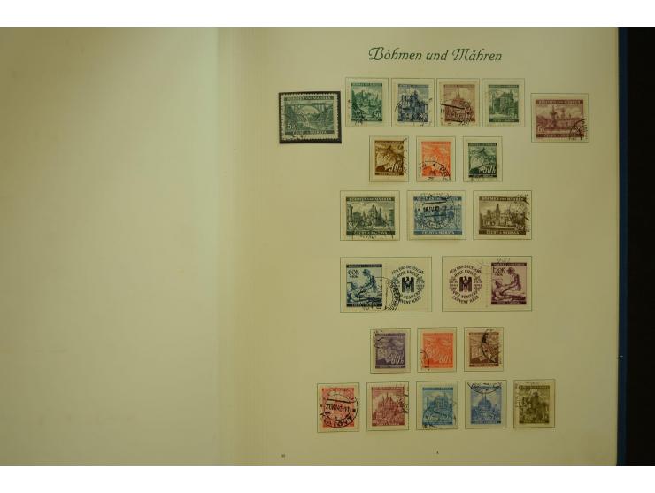 1872/1945, gestempelte Sammlung mit u.a. Mi.-Nr. 66II, 177, 178, 179, 181, 438-39 auf Karte, 496-98, D60Y, D65, D82-88, D95Y 