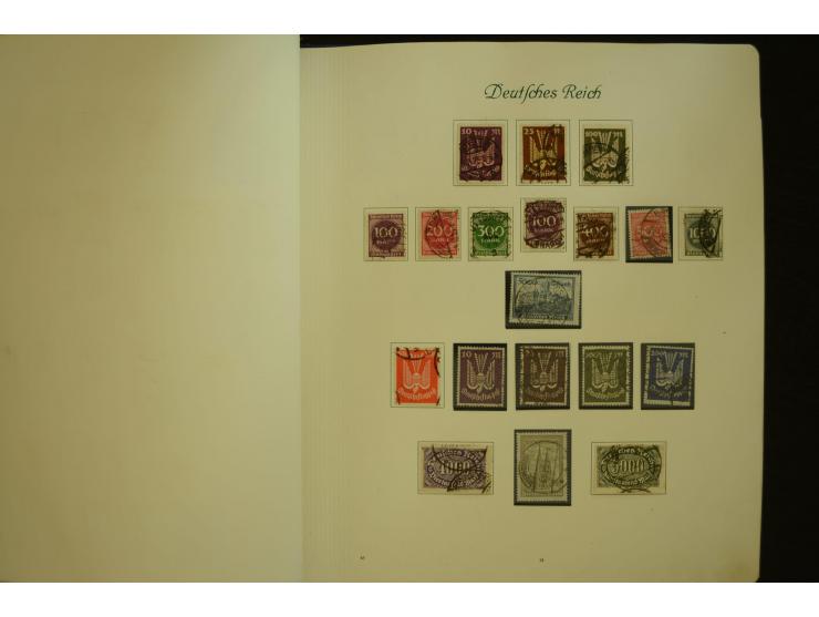 1872/1945, gestempelte Sammlung mit u.a. Mi.-Nr. 66II, 177, 178, 179, 181, 438-39 auf Karte, 496-98, D60Y, D65, D82-88, D95Y 