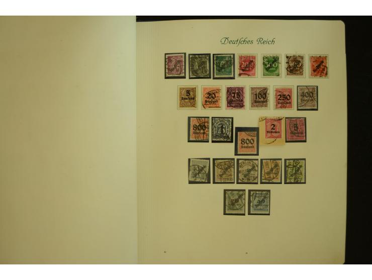 1872/1945, gestempelte Sammlung mit u.a. Mi.-Nr. 66II, 177, 178, 179, 181, 438-39 auf Karte, 496-98, D60Y, D65, D82-88, D95Y 