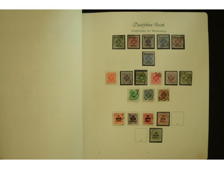 1872/1945, gestempelte Sammlung mit u.a. Mi.-Nr. 66II, 177, 178, 179, 181, 438-39 auf Karte, 496-98, D60Y, D65, D82-88, D95Y 