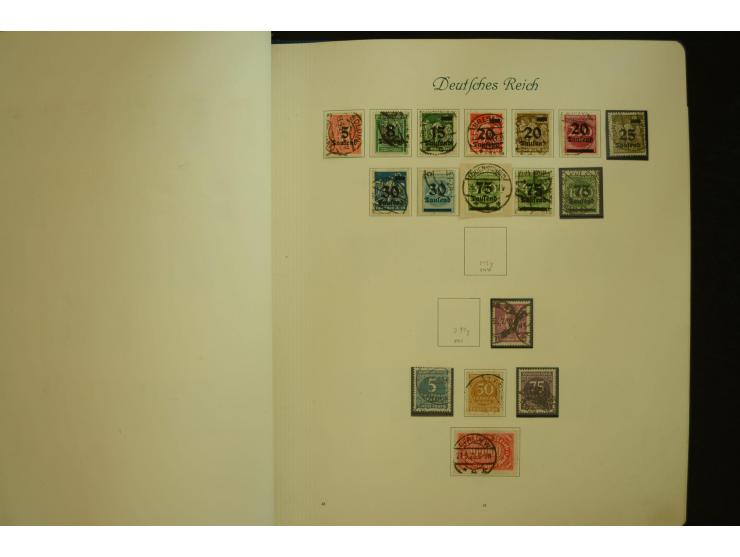 1872/1945, gestempelte Sammlung mit u.a. Mi.-Nr. 66II, 177, 178, 179, 181, 438-39 auf Karte, 496-98, D60Y, D65, D82-88, D95Y 