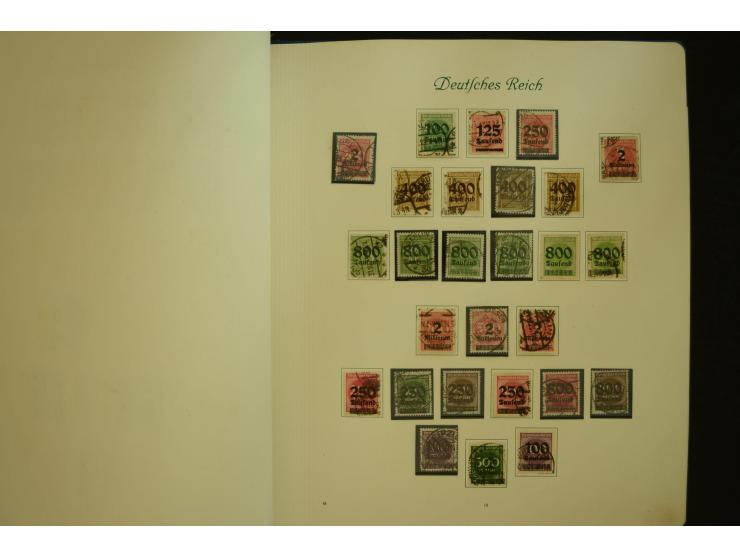 1872/1945, gestempelte Sammlung mit u.a. Mi.-Nr. 66II, 177, 178, 179, 181, 438-39 auf Karte, 496-98, D60Y, D65, D82-88, D95Y 