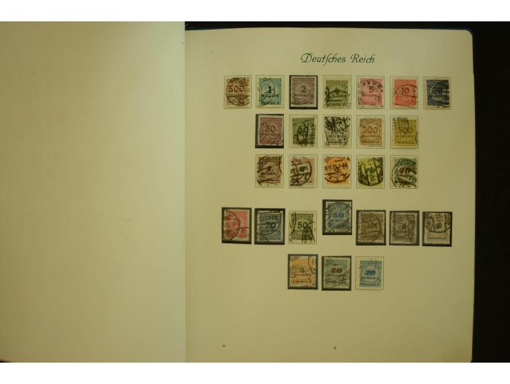 1872/1945, gestempelte Sammlung mit u.a. Mi.-Nr. 66II, 177, 178, 179, 181, 438-39 auf Karte, 496-98, D60Y, D65, D82-88, D95Y 