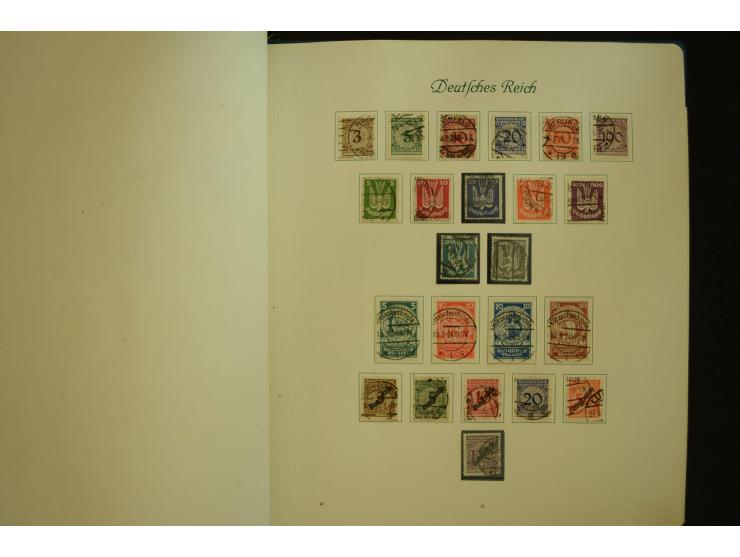 1872/1945, gestempelte Sammlung mit u.a. Mi.-Nr. 66II, 177, 178, 179, 181, 438-39 auf Karte, 496-98, D60Y, D65, D82-88, D95Y 