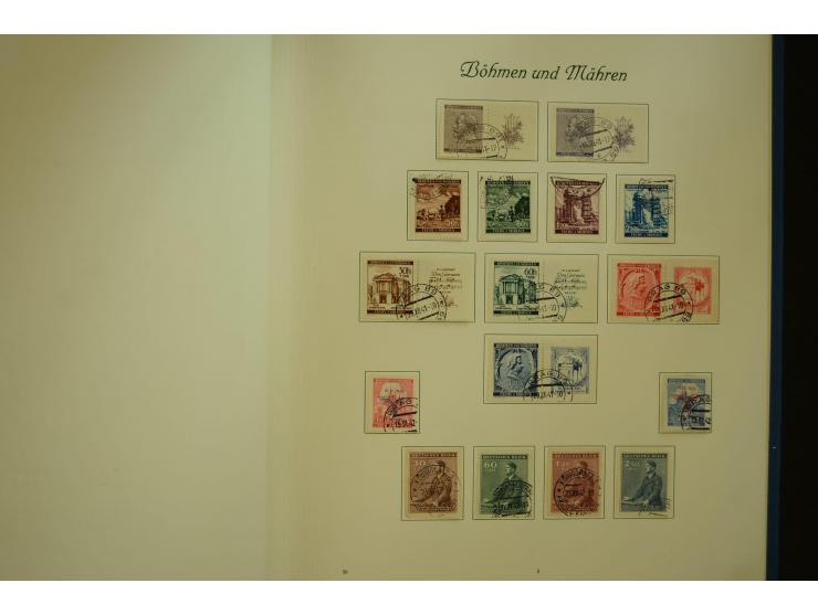 1872/1945, gestempelte Sammlung mit u.a. Mi.-Nr. 66II, 177, 178, 179, 181, 438-39 auf Karte, 496-98, D60Y, D65, D82-88, D95Y 
