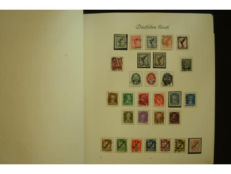 1872/1945, gestempelte Sammlung mit u.a. Mi.-Nr. 66II, 177, 178, 179, 181, 438-39 auf Karte, 496-98, D60Y, D65, D82-88, D95Y 