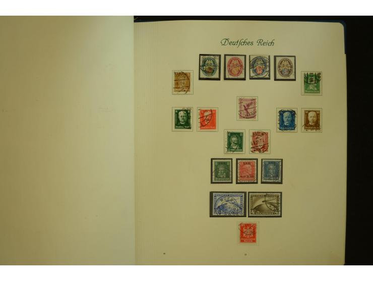 1872/1945, gestempelte Sammlung mit u.a. Mi.-Nr. 66II, 177, 178, 179, 181, 438-39 auf Karte, 496-98, D60Y, D65, D82-88, D95Y 