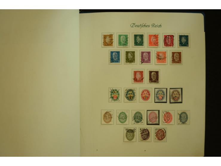 1872/1945, gestempelte Sammlung mit u.a. Mi.-Nr. 66II, 177, 178, 179, 181, 438-39 auf Karte, 496-98, D60Y, D65, D82-88, D95Y 