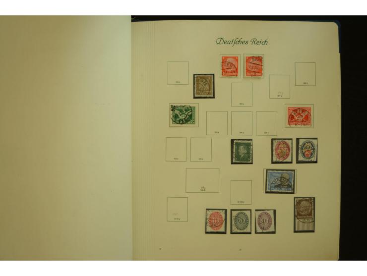 1872/1945, gestempelte Sammlung mit u.a. Mi.-Nr. 66II, 177, 178, 179, 181, 438-39 auf Karte, 496-98, D60Y, D65, D82-88, D95Y 