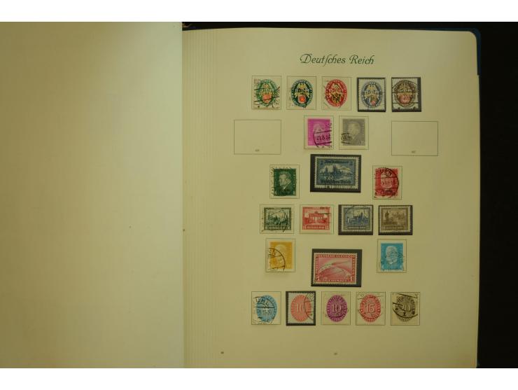 1872/1945, gestempelte Sammlung mit u.a. Mi.-Nr. 66II, 177, 178, 179, 181, 438-39 auf Karte, 496-98, D60Y, D65, D82-88, D95Y 