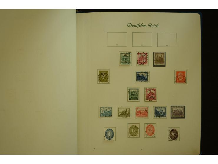 1872/1945, gestempelte Sammlung mit u.a. Mi.-Nr. 66II, 177, 178, 179, 181, 438-39 auf Karte, 496-98, D60Y, D65, D82-88, D95Y 