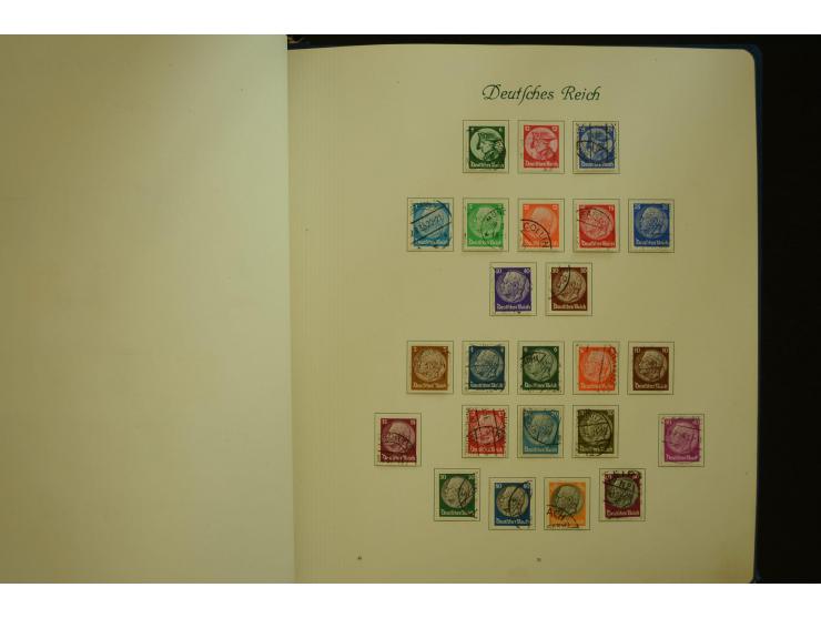 1872/1945, gestempelte Sammlung mit u.a. Mi.-Nr. 66II, 177, 178, 179, 181, 438-39 auf Karte, 496-98, D60Y, D65, D82-88, D95Y 