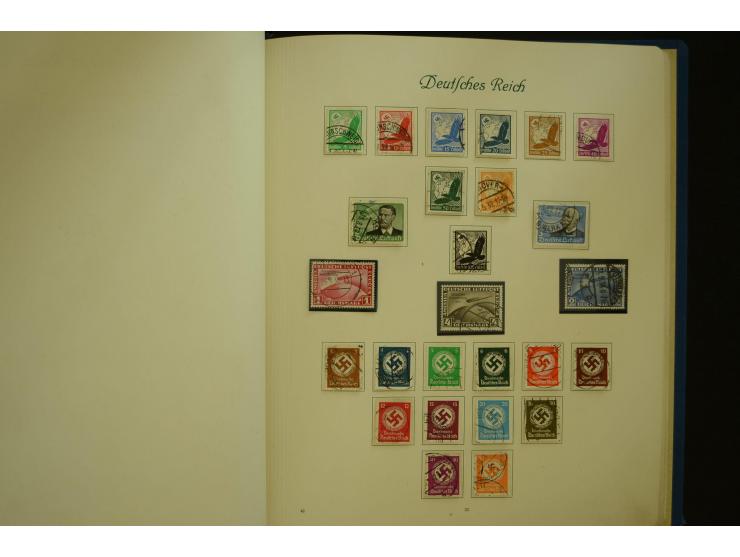 1872/1945, gestempelte Sammlung mit u.a. Mi.-Nr. 66II, 177, 178, 179, 181, 438-39 auf Karte, 496-98, D60Y, D65, D82-88, D95Y 