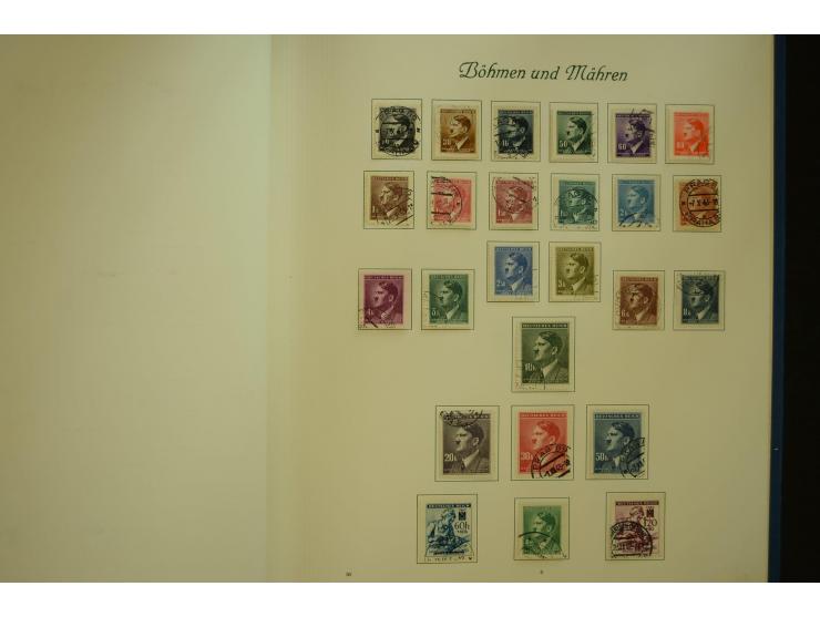 1872/1945, gestempelte Sammlung mit u.a. Mi.-Nr. 66II, 177, 178, 179, 181, 438-39 auf Karte, 496-98, D60Y, D65, D82-88, D95Y 