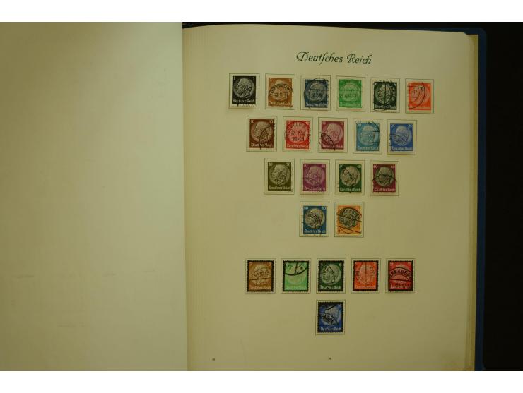 1872/1945, gestempelte Sammlung mit u.a. Mi.-Nr. 66II, 177, 178, 179, 181, 438-39 auf Karte, 496-98, D60Y, D65, D82-88, D95Y 
