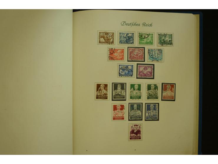 1872/1945, gestempelte Sammlung mit u.a. Mi.-Nr. 66II, 177, 178, 179, 181, 438-39 auf Karte, 496-98, D60Y, D65, D82-88, D95Y 