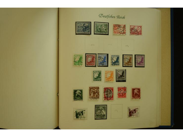 1872/1945, gestempelte Sammlung mit u.a. Mi.-Nr. 66II, 177, 178, 179, 181, 438-39 auf Karte, 496-98, D60Y, D65, D82-88, D95Y 