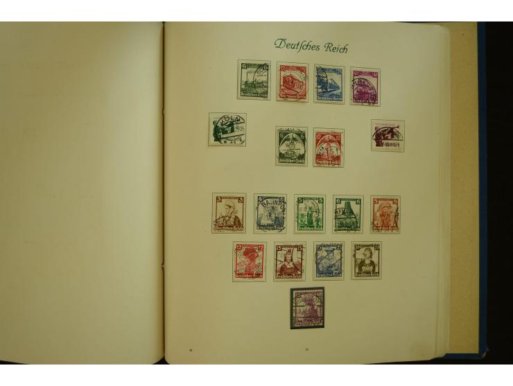 1872/1945, gestempelte Sammlung mit u.a. Mi.-Nr. 66II, 177, 178, 179, 181, 438-39 auf Karte, 496-98, D60Y, D65, D82-88, D95Y 