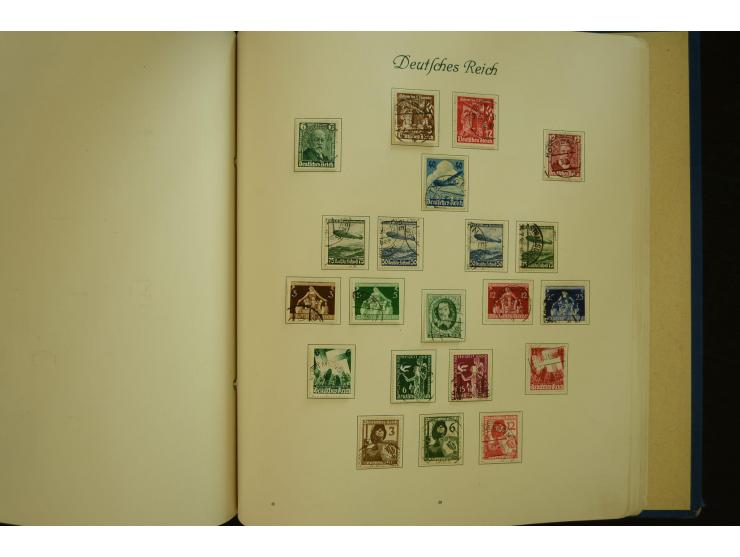 1872/1945, gestempelte Sammlung mit u.a. Mi.-Nr. 66II, 177, 178, 179, 181, 438-39 auf Karte, 496-98, D60Y, D65, D82-88, D95Y 