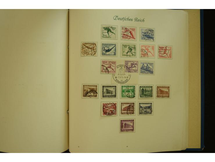 1872/1945, gestempelte Sammlung mit u.a. Mi.-Nr. 66II, 177, 178, 179, 181, 438-39 auf Karte, 496-98, D60Y, D65, D82-88, D95Y 