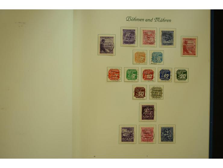 1872/1945, gestempelte Sammlung mit u.a. Mi.-Nr. 66II, 177, 178, 179, 181, 438-39 auf Karte, 496-98, D60Y, D65, D82-88, D95Y 