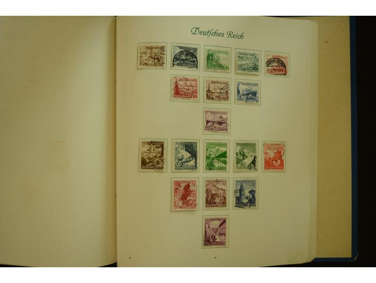 1872/1945, gestempelte Sammlung mit u.a. Mi.-Nr. 66II, 177, 178, 179, 181, 438-39 auf Karte, 496-98, D60Y, D65, D82-88, D95Y 