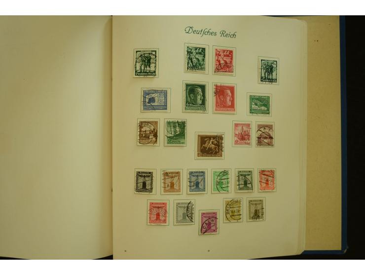 1872/1945, gestempelte Sammlung mit u.a. Mi.-Nr. 66II, 177, 178, 179, 181, 438-39 auf Karte, 496-98, D60Y, D65, D82-88, D95Y 