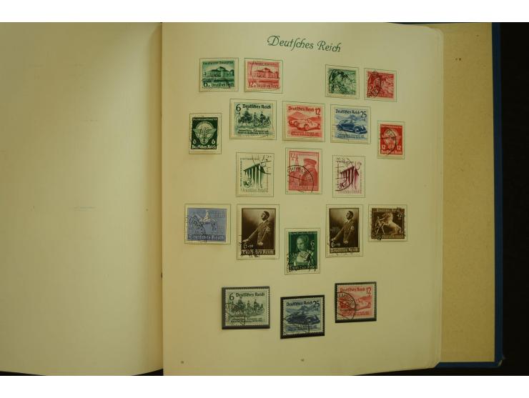 1872/1945, gestempelte Sammlung mit u.a. Mi.-Nr. 66II, 177, 178, 179, 181, 438-39 auf Karte, 496-98, D60Y, D65, D82-88, D95Y 
